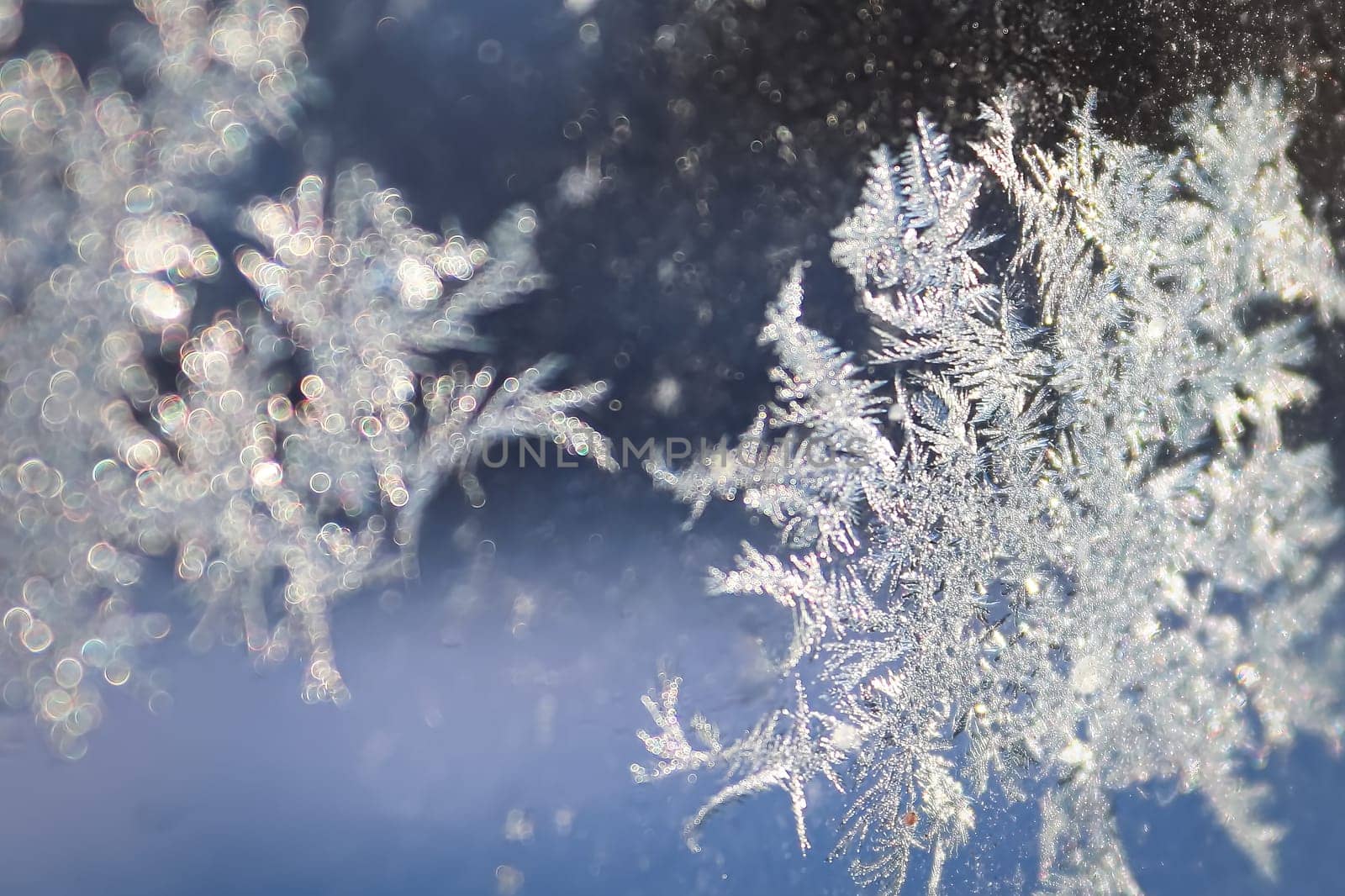 An abstract background with selective focus on ice crystals.