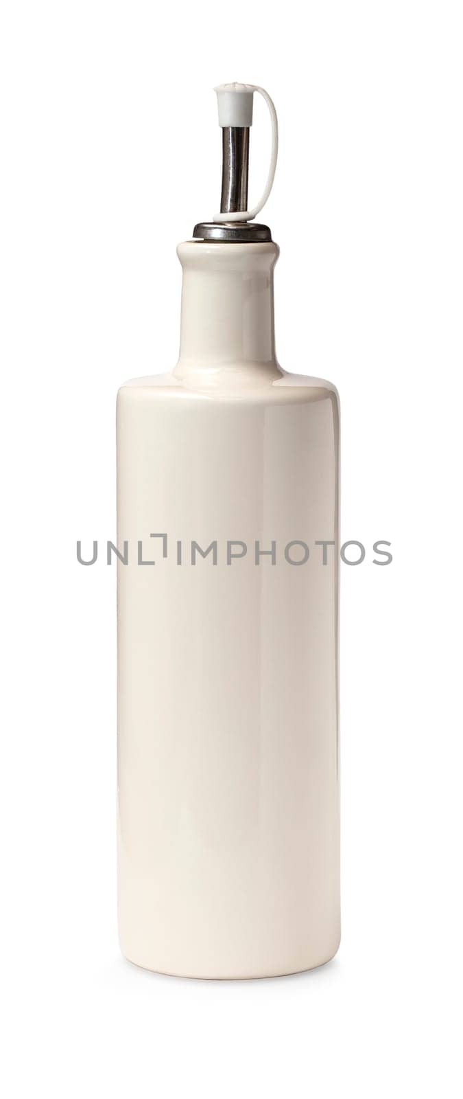 The Vintage ceramic olive bottle, isolated on white background