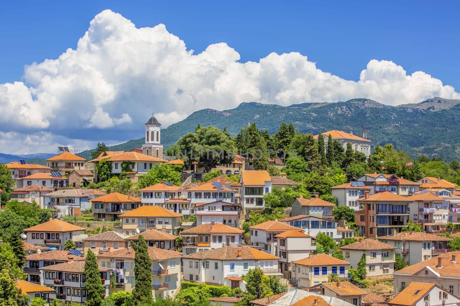 The View on old town of Ohrid in Noth  Macedonia, Balkans