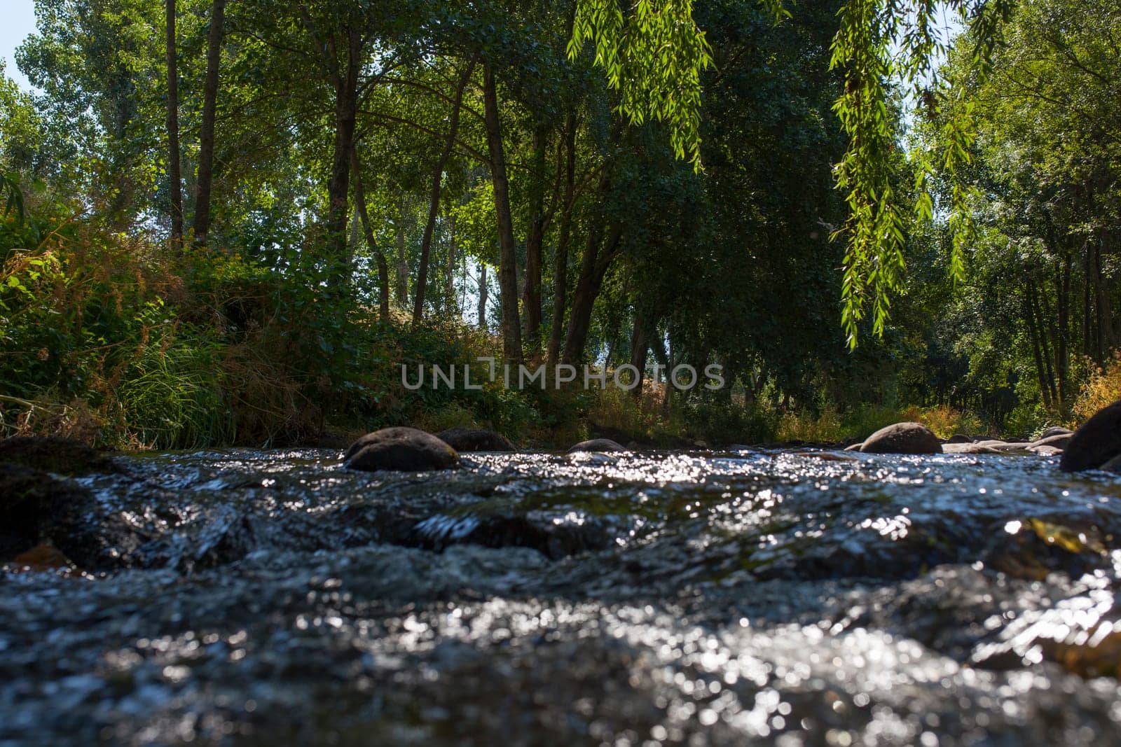 Ambroz River running beside Abadia Village. Caceres, Extremadura, Spain
