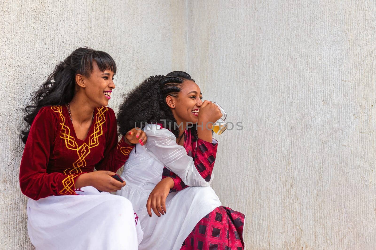 Mekelle, Ethiopia - April 28, 2019: Ethiopian beautiful woman with traditional hair style on the street in Mekelle, second largest city and capital of Tigray region, in Ethiopia Africa