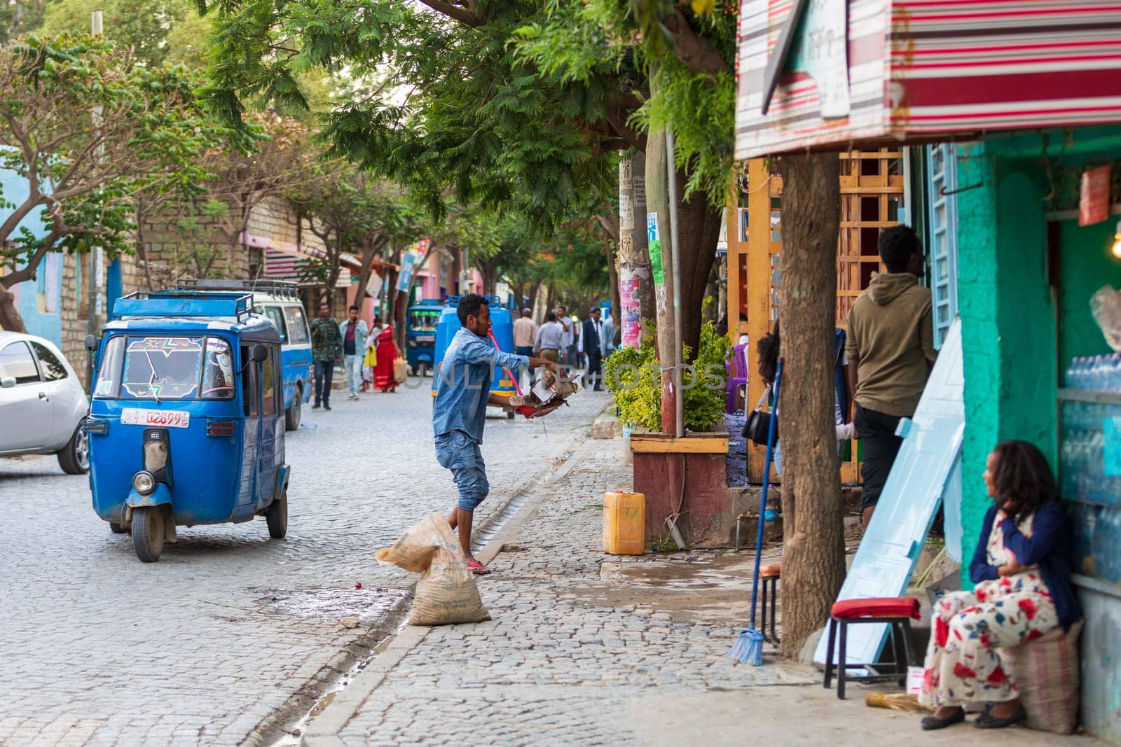 Mekelle, ETHIOPIA, APRIL 29th. 2019, Ordinary Ethiopians on the street of Mekelle, the capital city of Tigray National Regional state.. April 29th. 2019, Mekelle, Etiopia