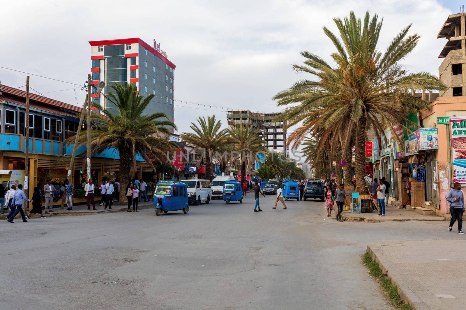 Mekelle, ETHIOPIA, APRIL 29th. 2019, Ordinary Ethiopians on the street of Mekelle, the capital city of Tigray National Regional state.. April 29th. 2019, Mekelle, Etiopia