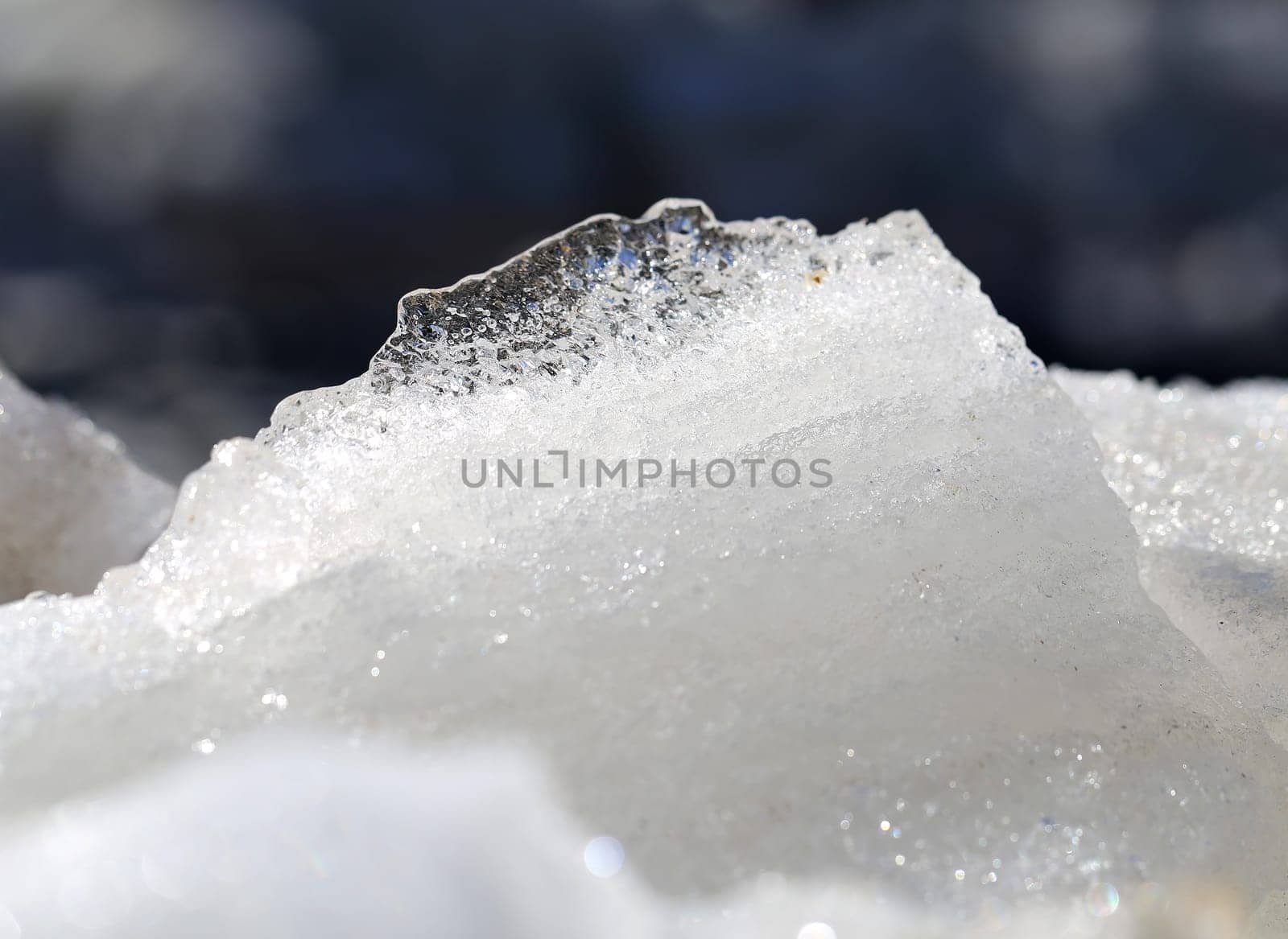 Beautiful white a ice photographed close up
