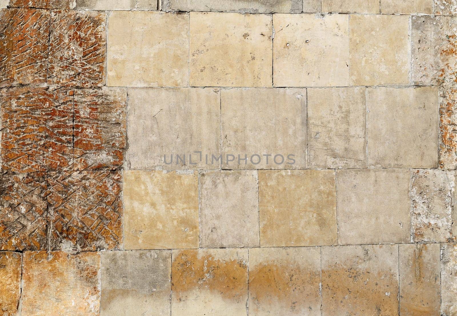 Texture of stone wall photographed close up