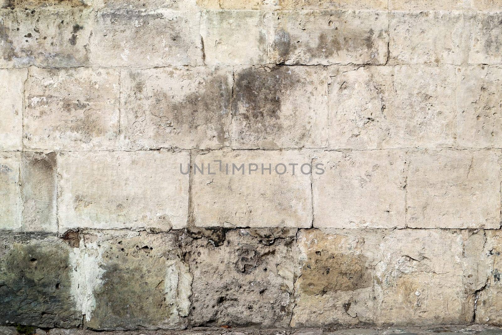Texture of stone wall photographed close up