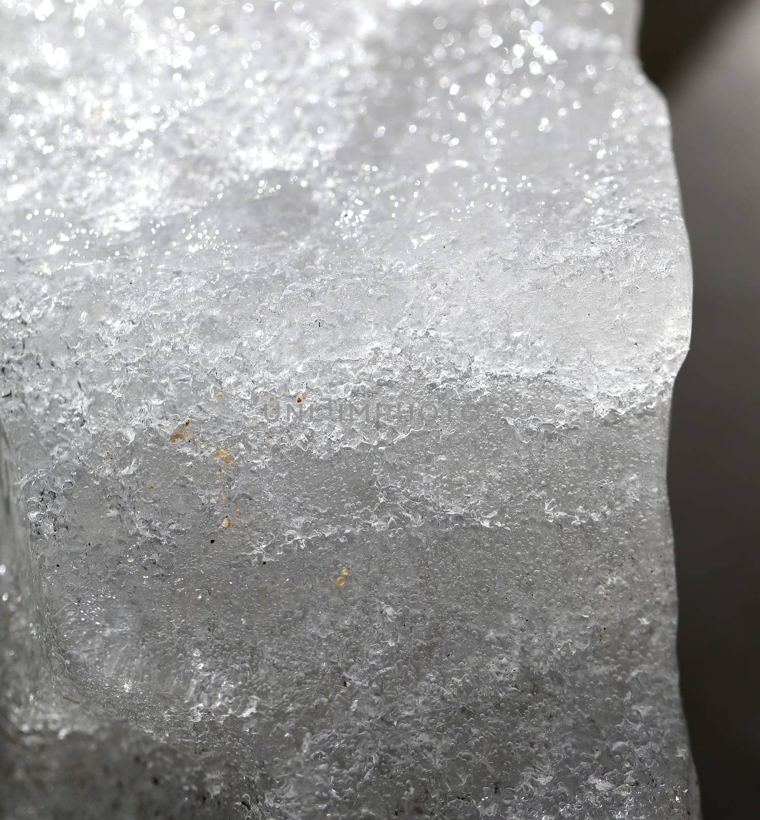 Beautiful white a ice photographed close up