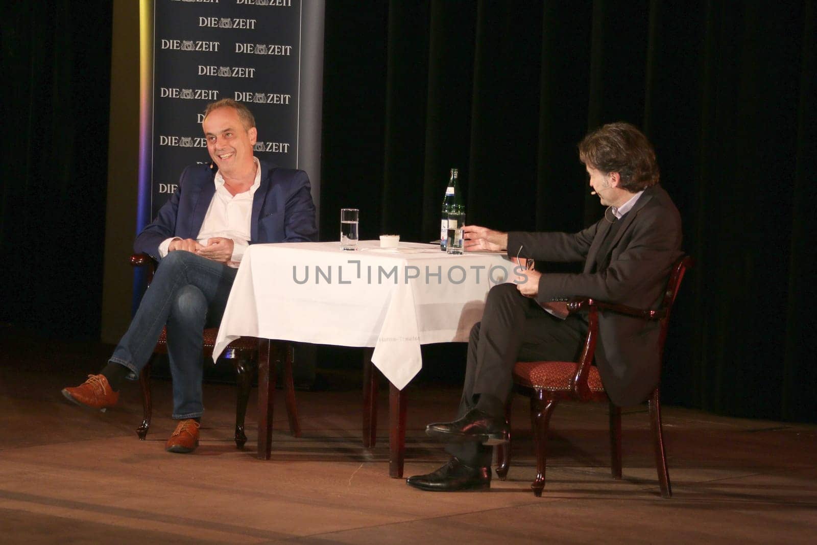 Christian Rach and Giovanni di Lorenzo,ZEIT Gespraech "Truth and Myth in Food"" at the Hansa-Theater,Hamburg,17.04.2015"