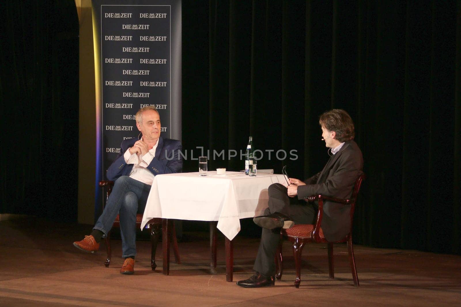 Christian Rach and Giovanni di Lorenzo,ZEIT Gespraech "Truth and Myth in Food"" at the Hansa-Theater,Hamburg,17.04.2015"
