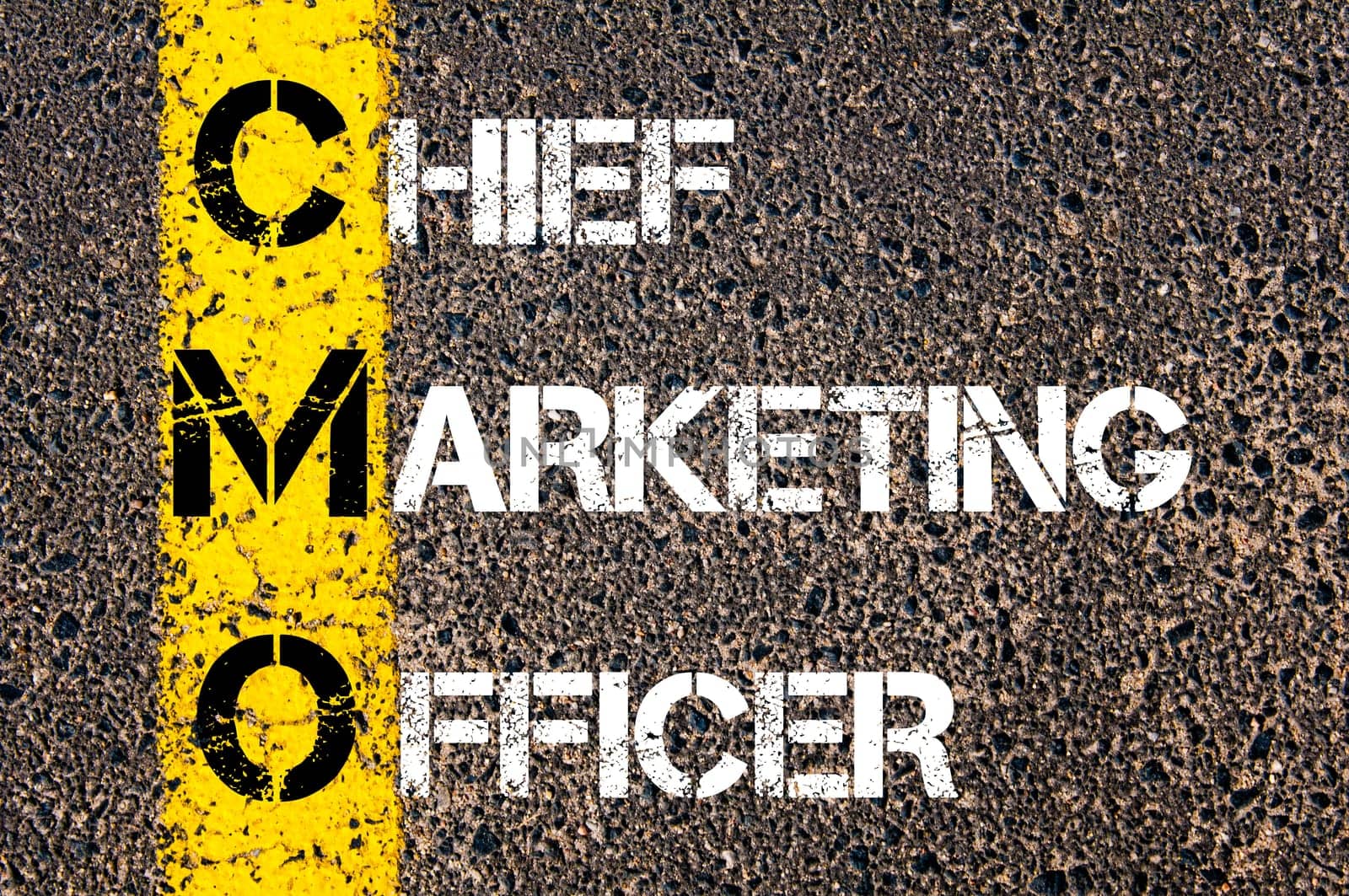 Business Acronym BMI - Body Mass Index..Yellow paint line on the road against asphalt background. Conceptual image