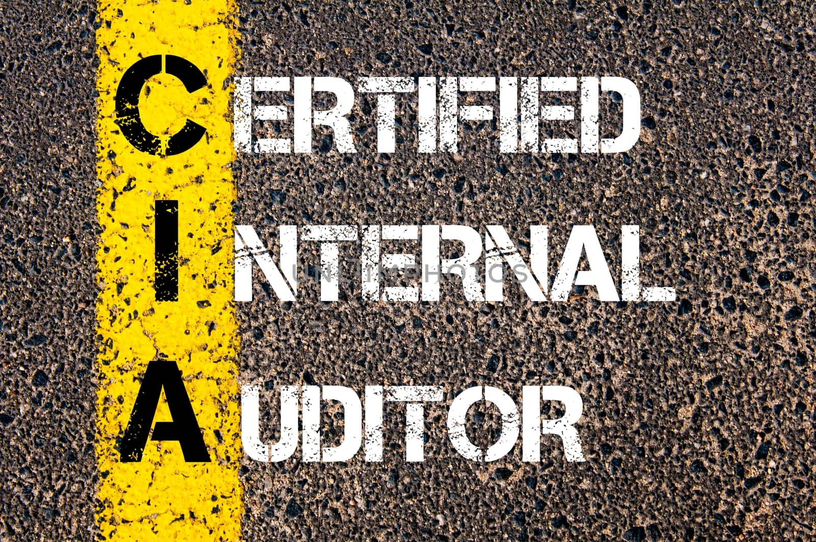 Business Acronym BMI - Body Mass Index..Yellow paint line on the road against asphalt background. Conceptual image