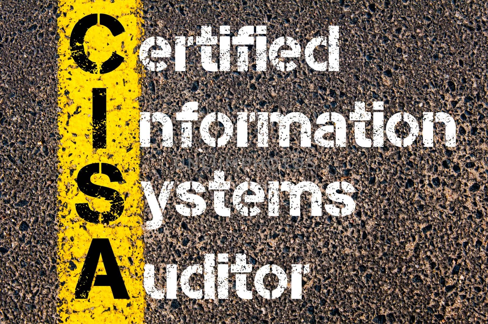 Business Acronym BMI - Body Mass Index..Yellow paint line on the road against asphalt background. Conceptual image