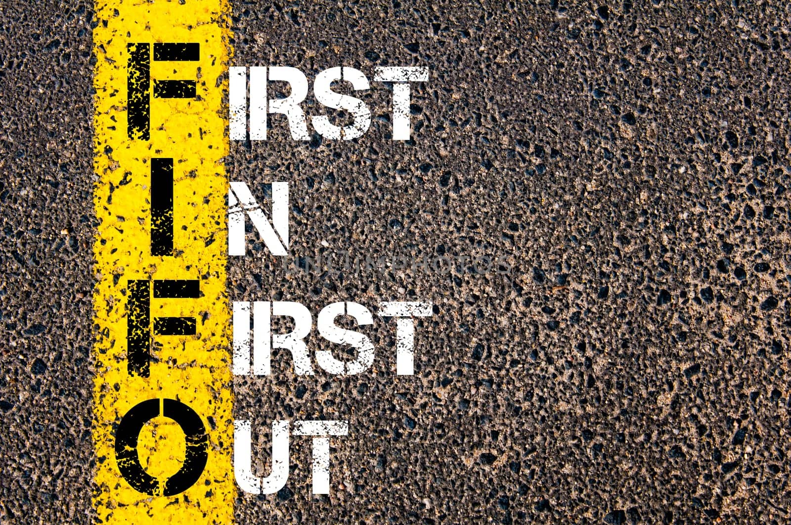 Business Acronym BMI - Body Mass Index..Yellow paint line on the road against asphalt background. Conceptual image