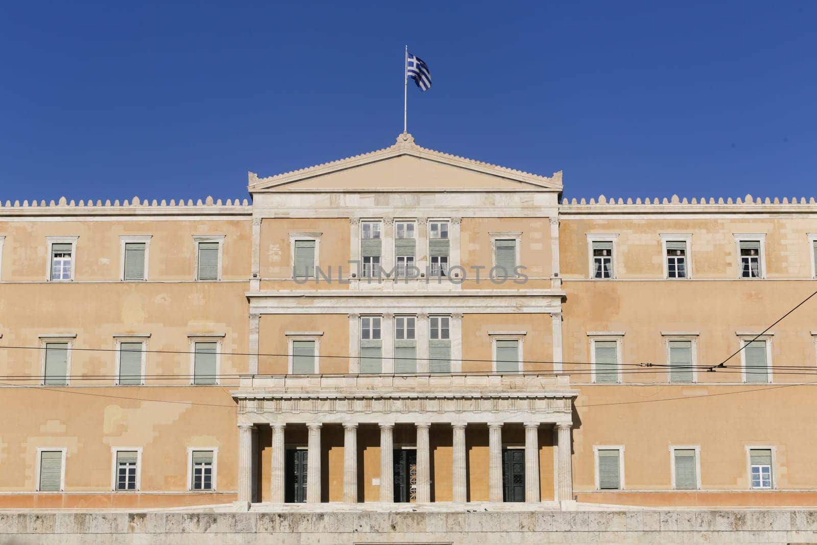 The Hellenic Parliament building in Athens, Greece