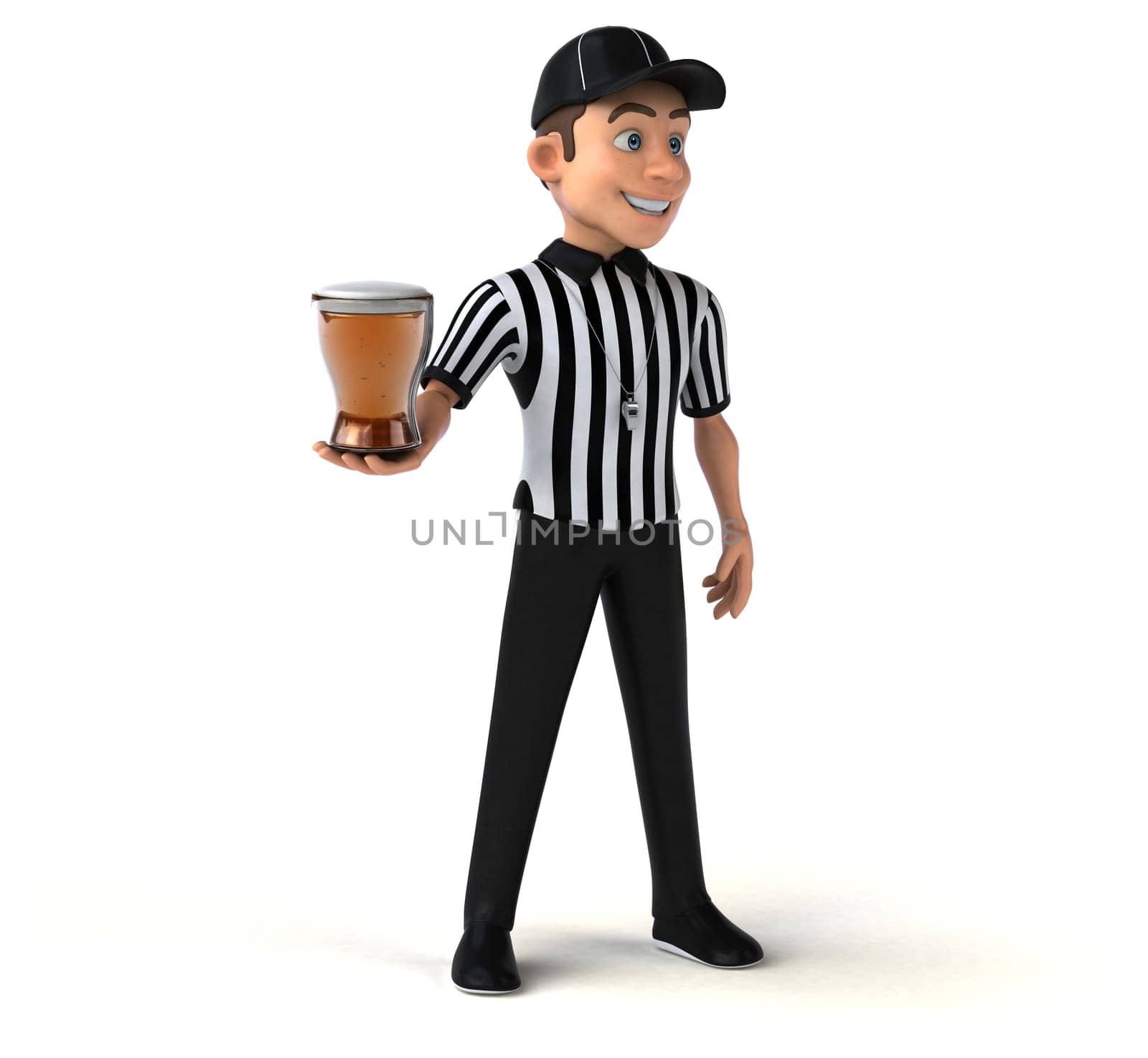 Fun 3D Illustration of an american Referee