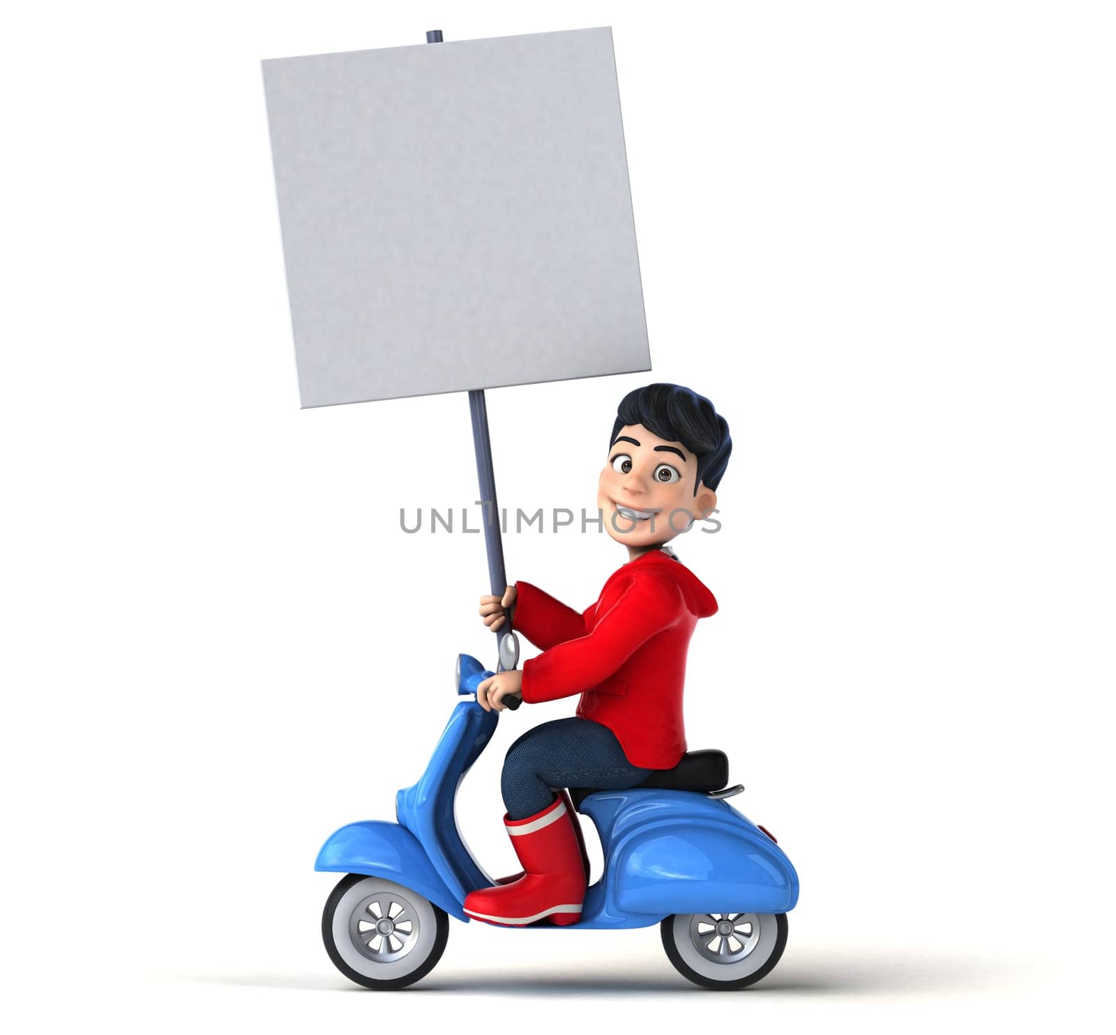 Fun 3D cartoon teenage boy