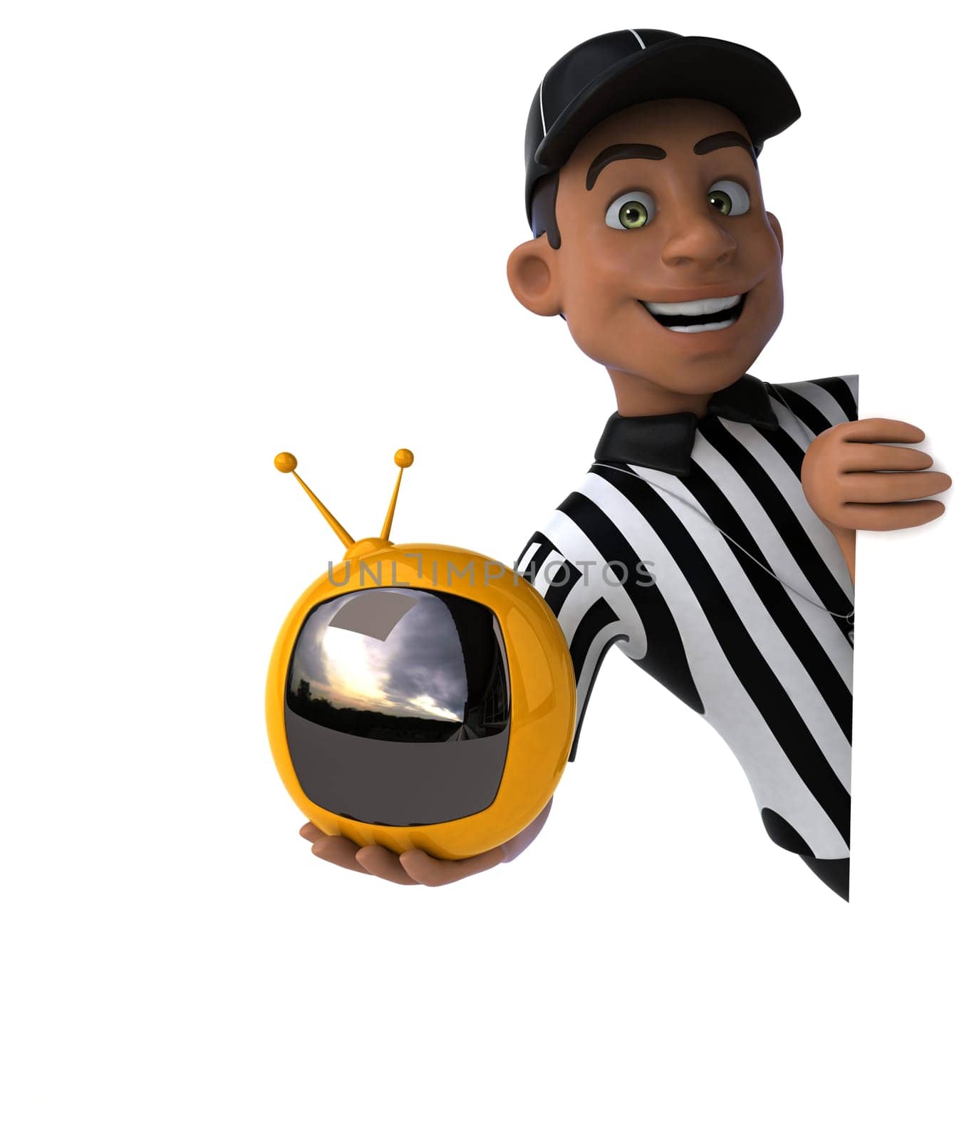 Fun 3D Illustration of an american Referee