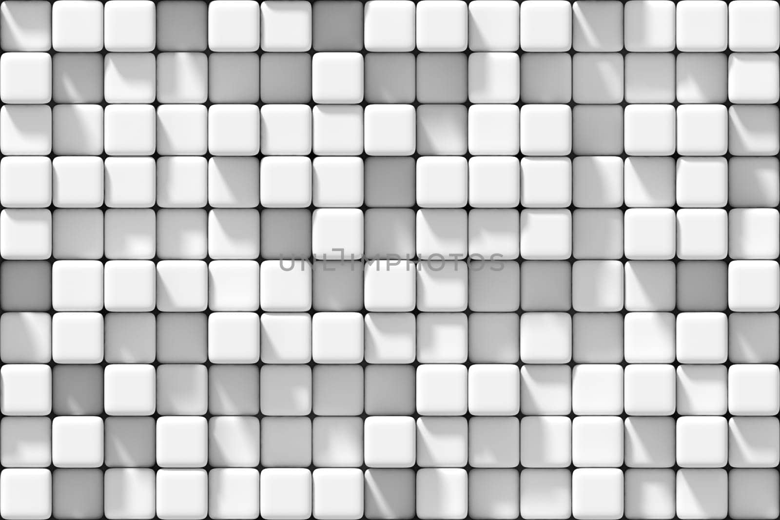 Abstract geometric background with ceramic cubes of various height. Seamless pattern.