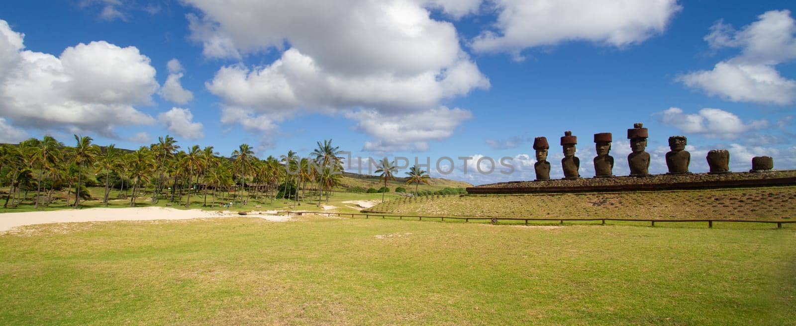 Moai at Ahu Tongariki, Easter island, Chile