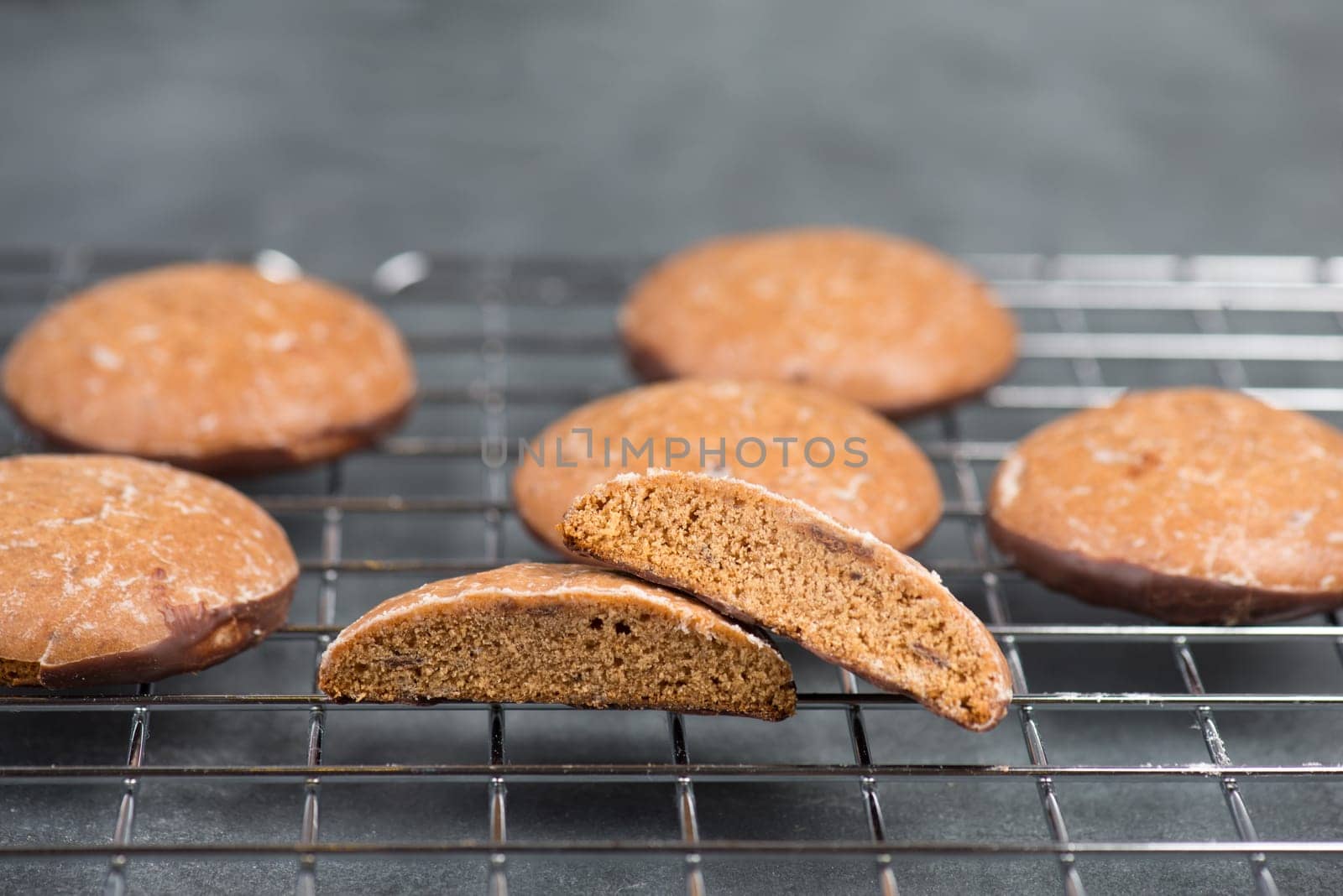 Nurnberg elisen gingerbread, traditional german christmas sweets, choated with dark chocolate
