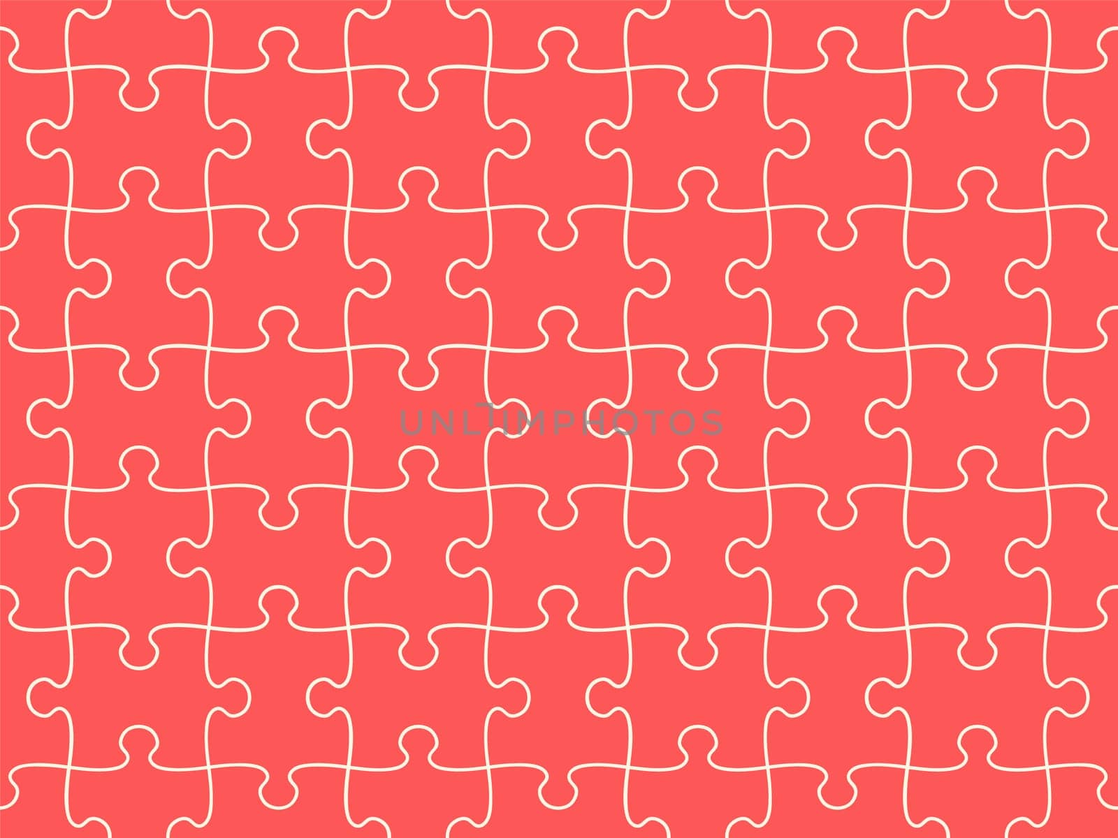 Seamless pattern of completed puzzle pieces grid. Vector illustration