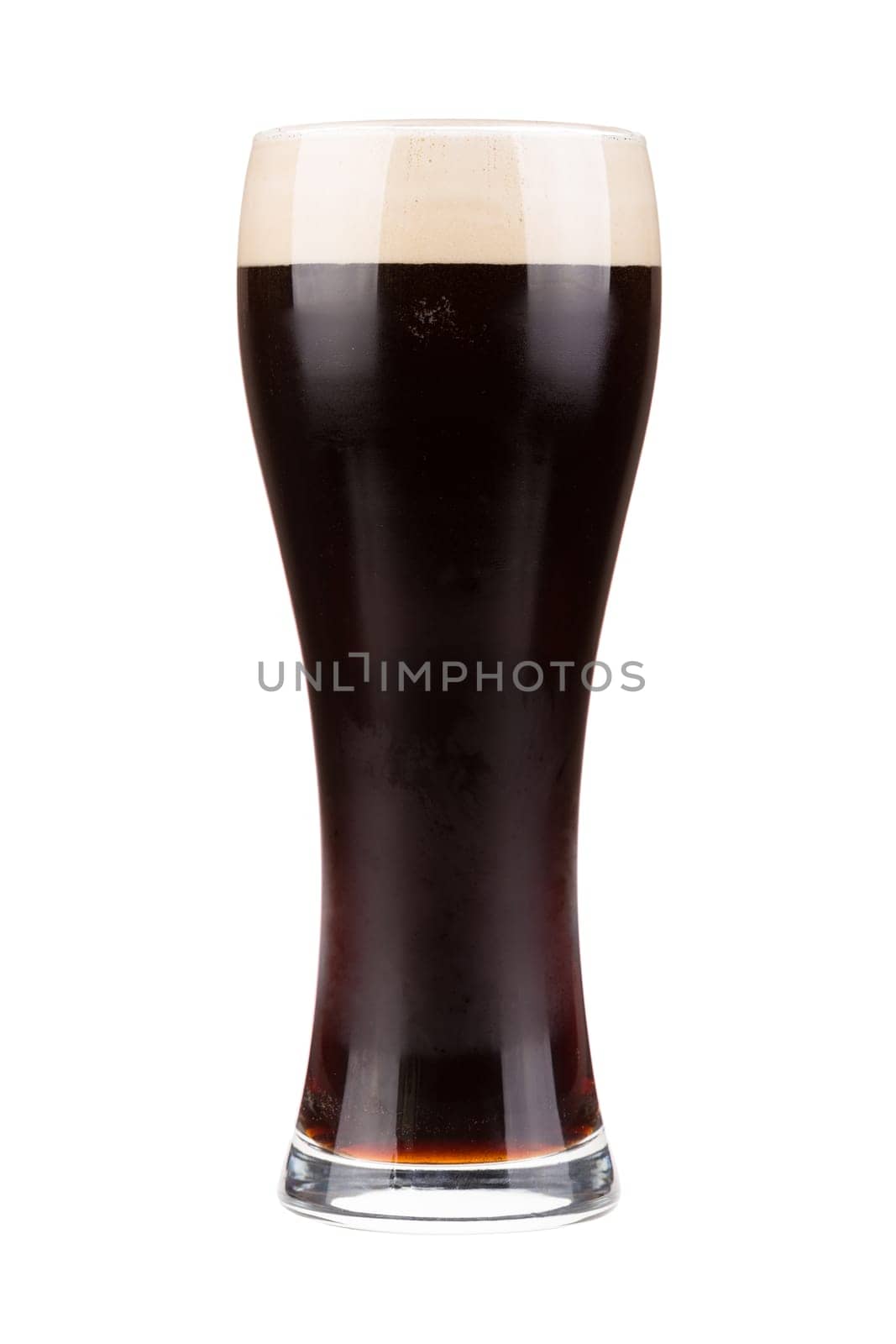 Beer glass willed with dark porter beer.
