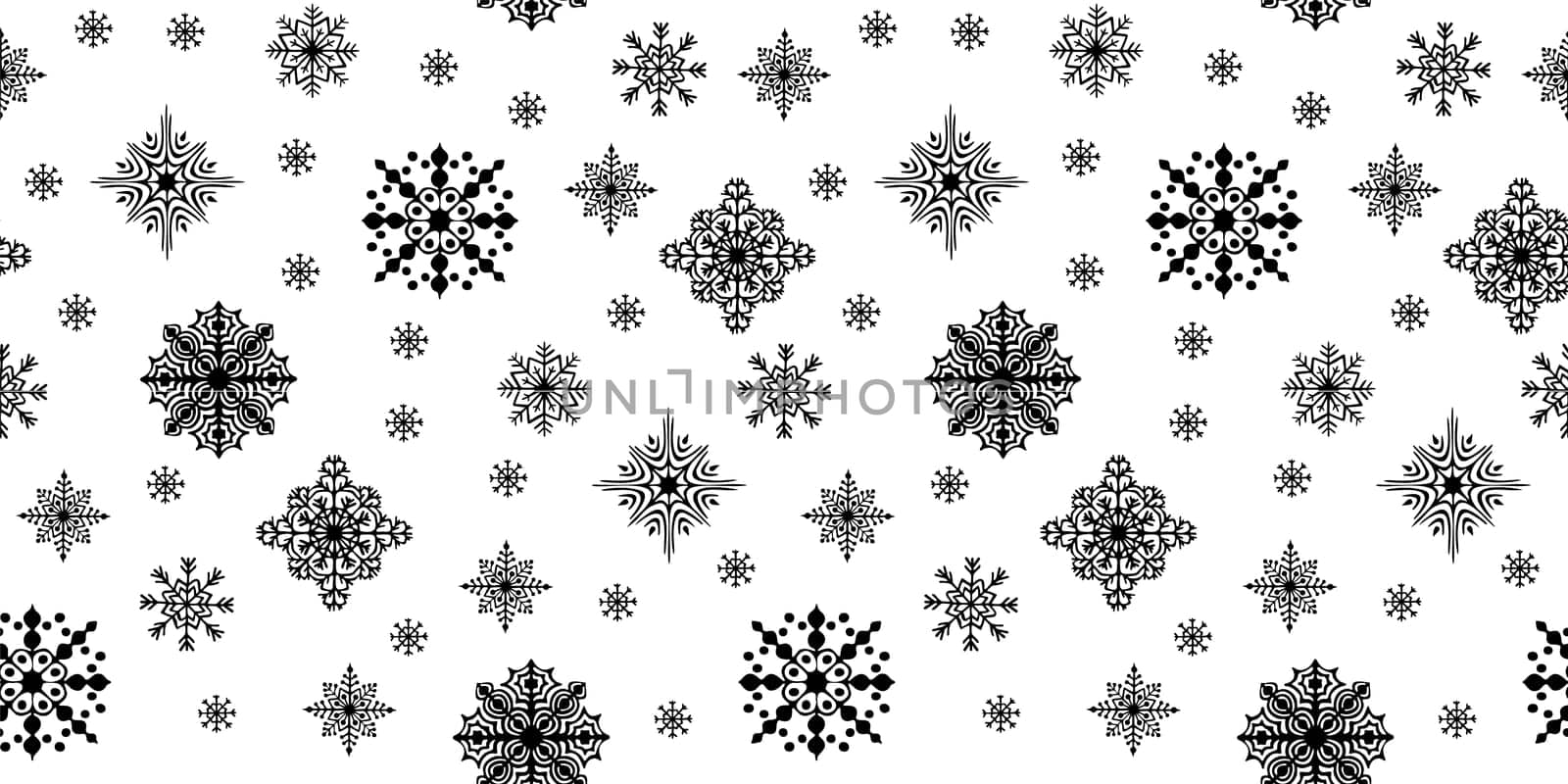 Christmas seamless pattern with scattered snow flakes. Vector illustration