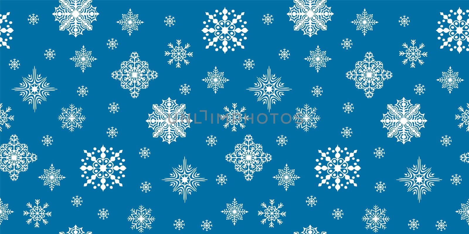 Christmas seamless pattern with scattered snow flakes. Vector illustration