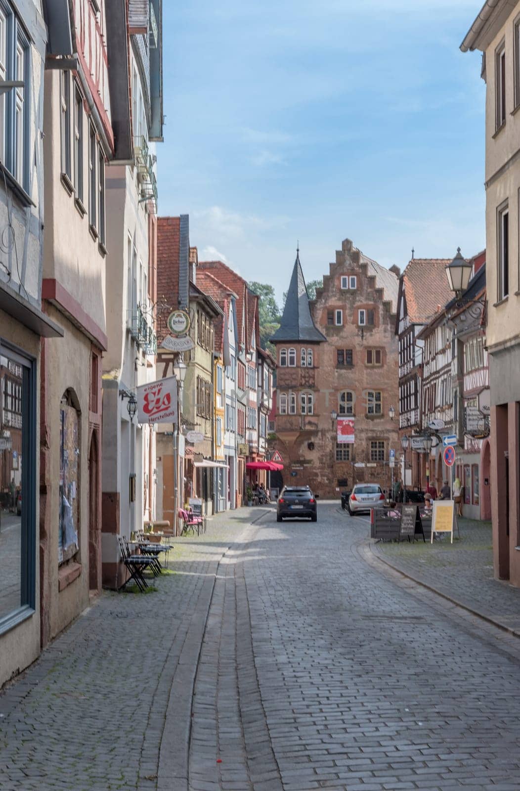 View of the medieval buildings of Büdingen, Hesse, Germany