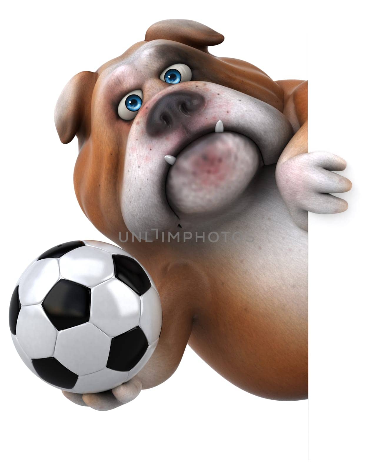 Fun bulldog - 3D Illustration