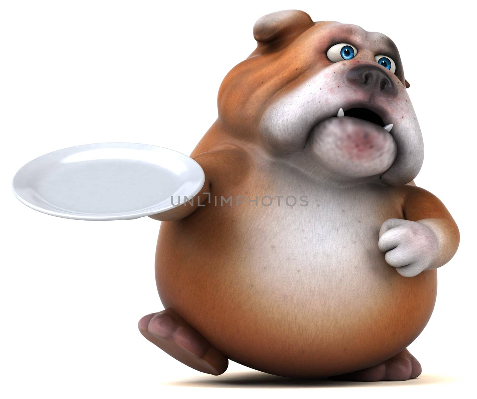 Fun bulldog - 3D Illustration