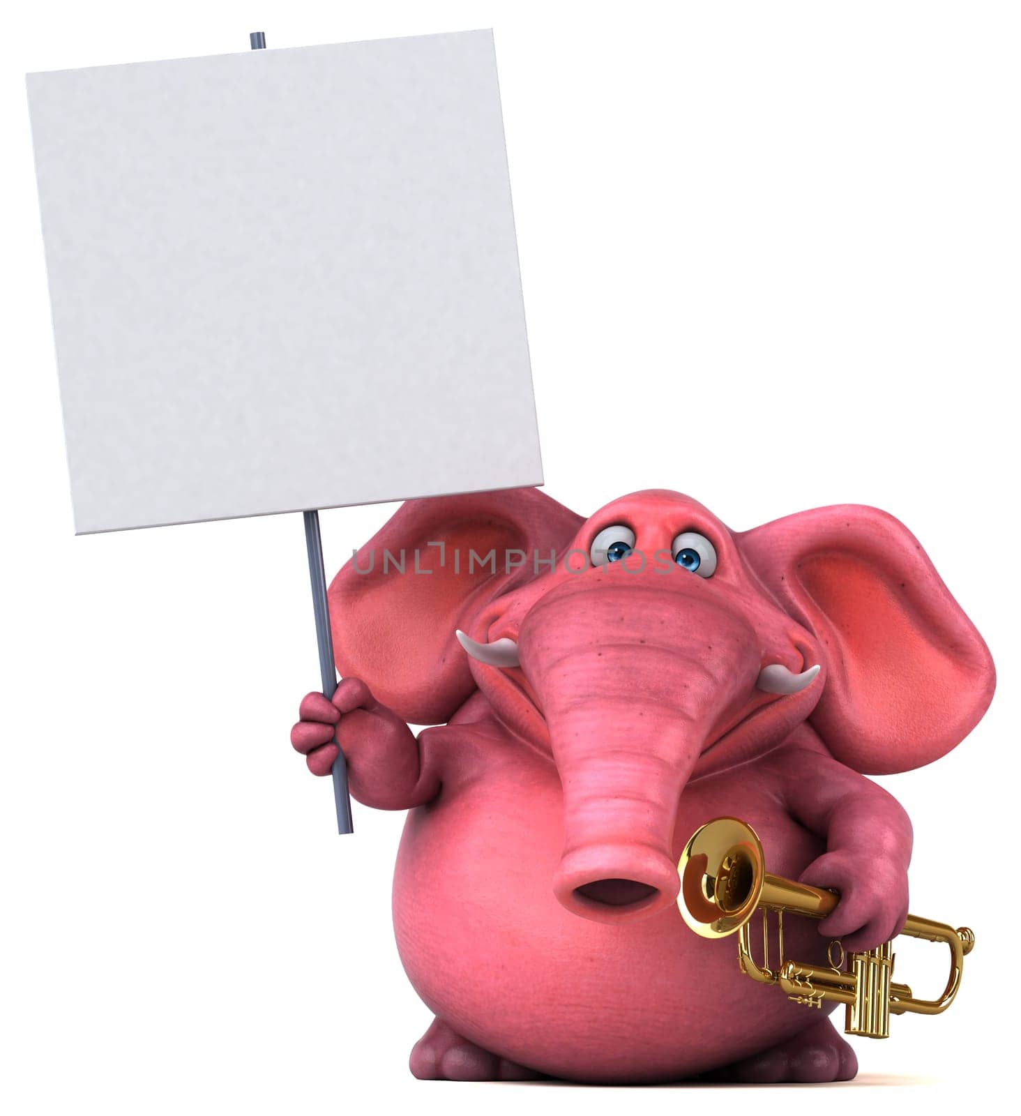 Pink elephant - 3D Illustration