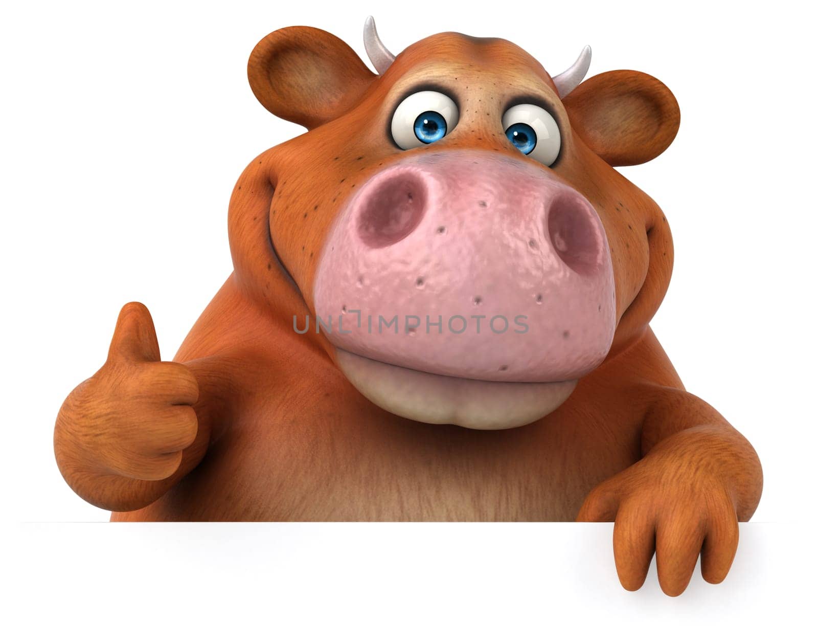 Fun cow - 3D Illustration