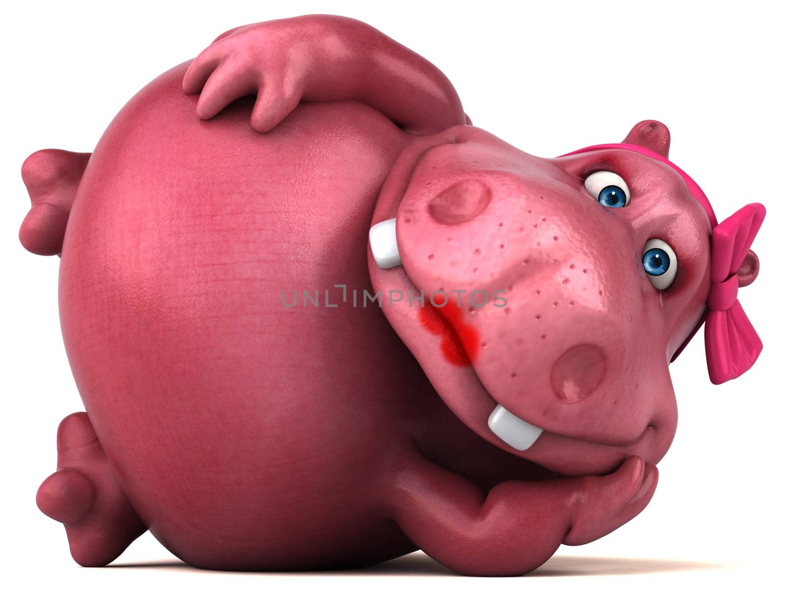 Pink Hippo - 3D Illustration