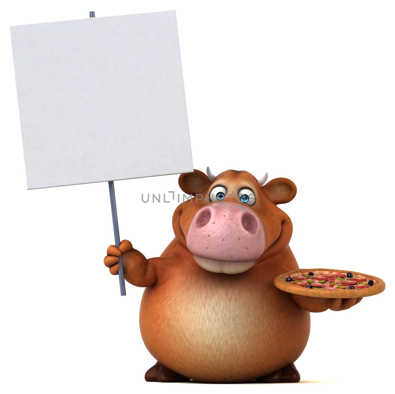 Fun cow - 3D Illustration