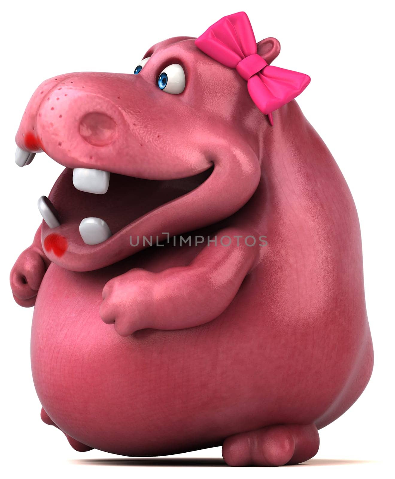 Pink Hippo - 3D Illustration