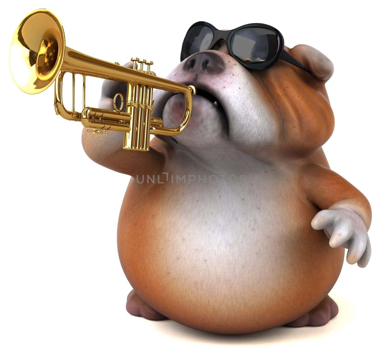 Fun bulldog - 3D Illustration