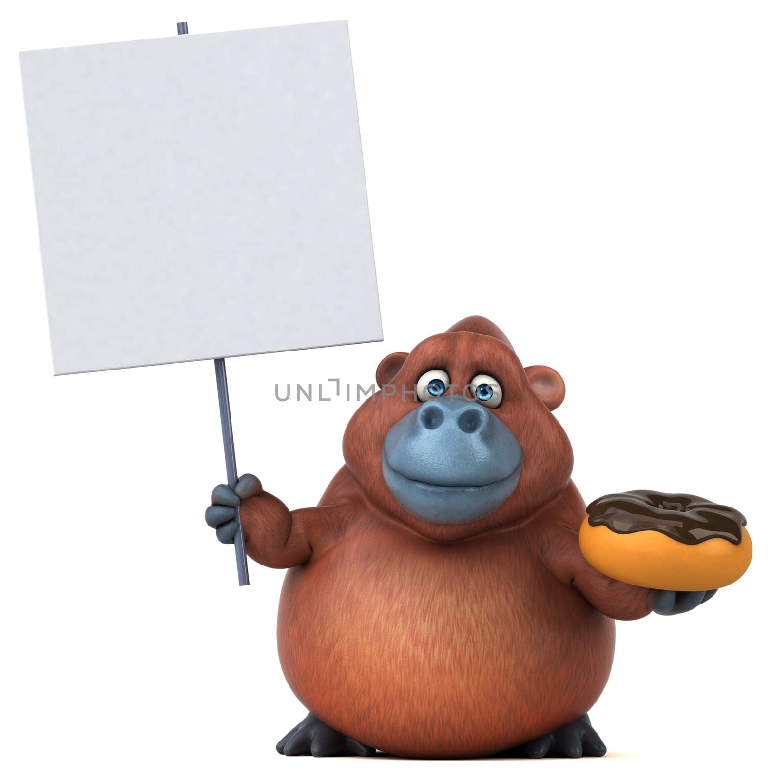 Fun orangoutan - 3D Illustration