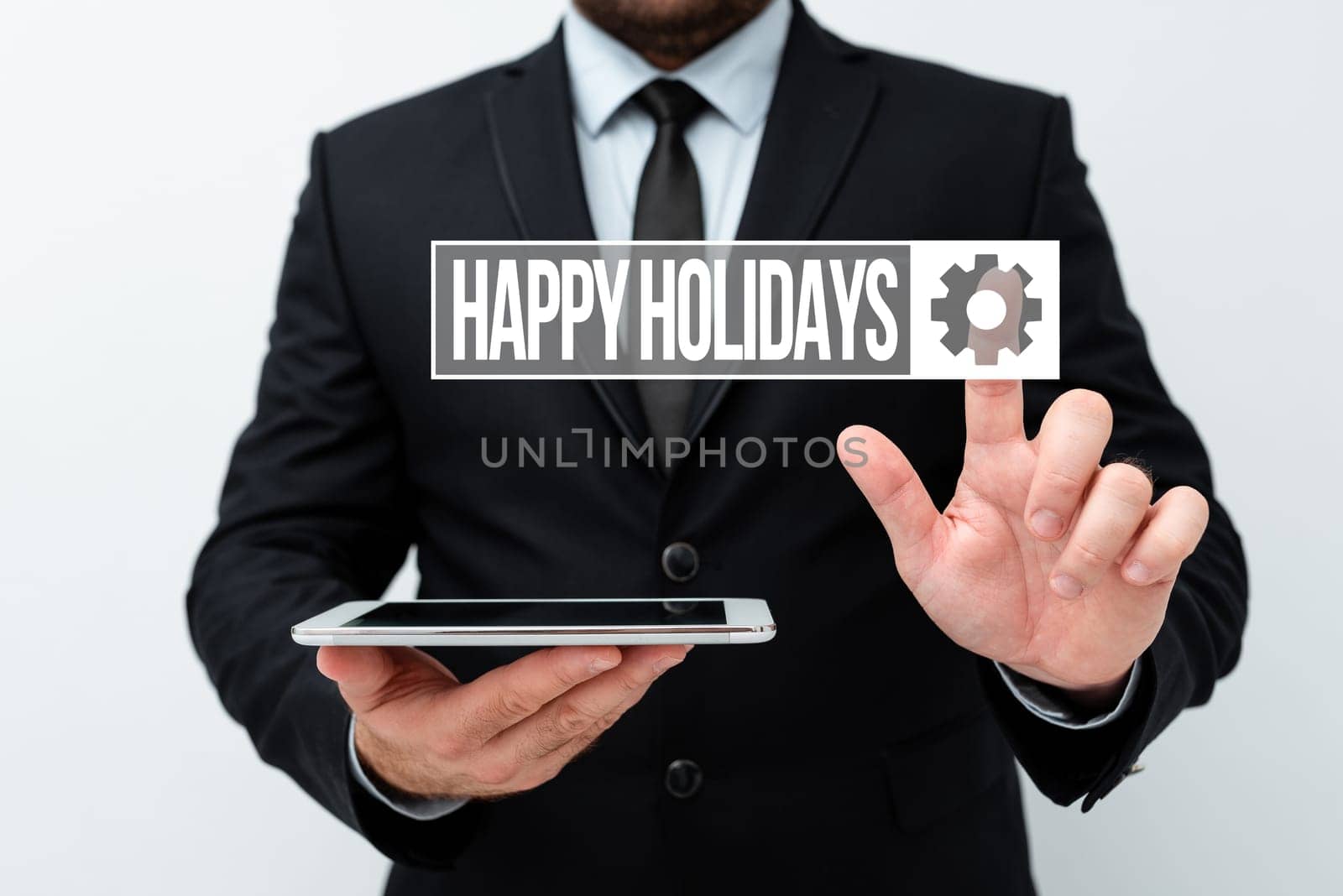 Text caption presenting Happy Holidays, Business idea Made a short journey by a group of showing for pleasure Presenting New Technology Ideas Discussing Technological Improvement