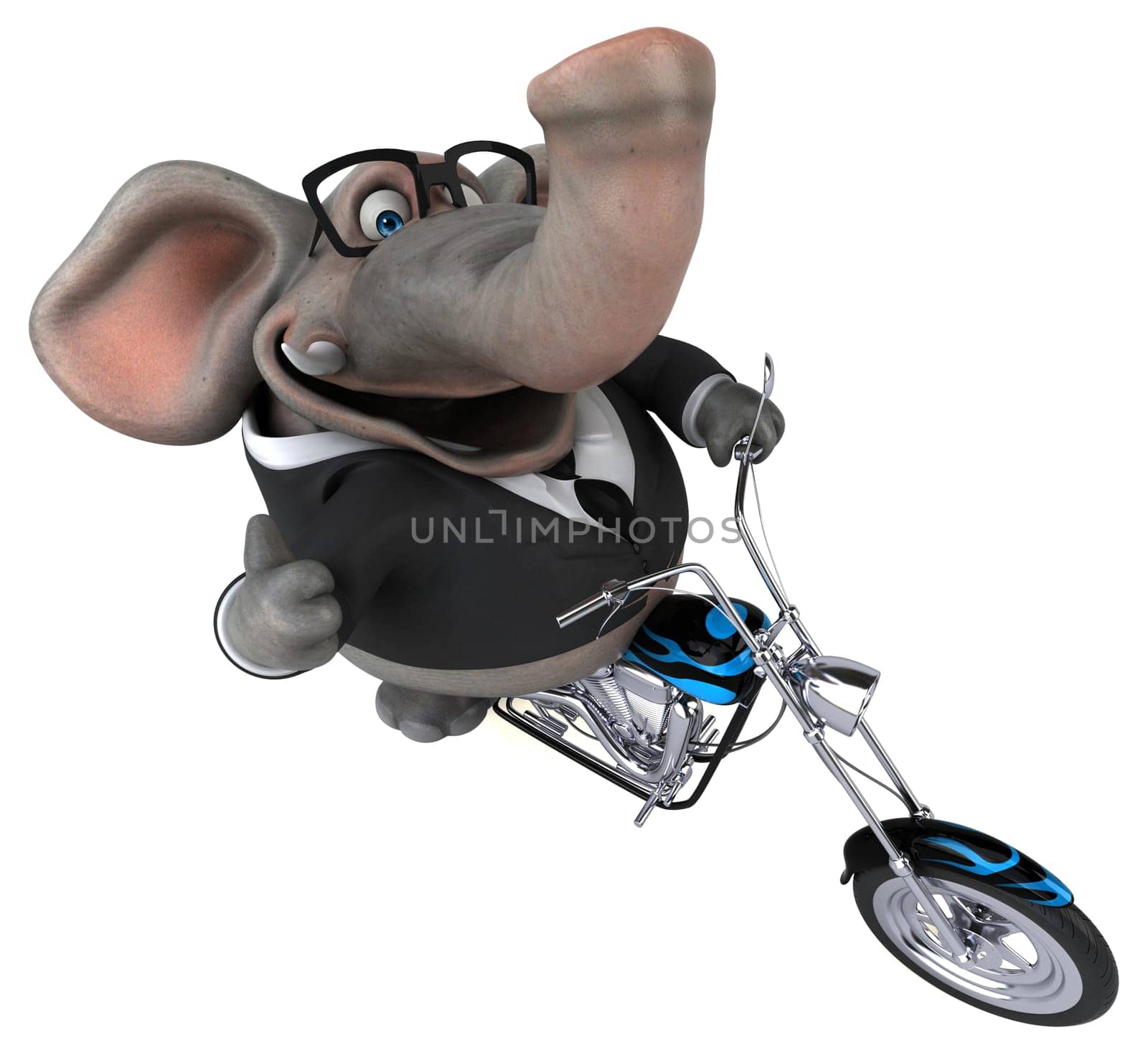 Fun elephant - 3D Illustration