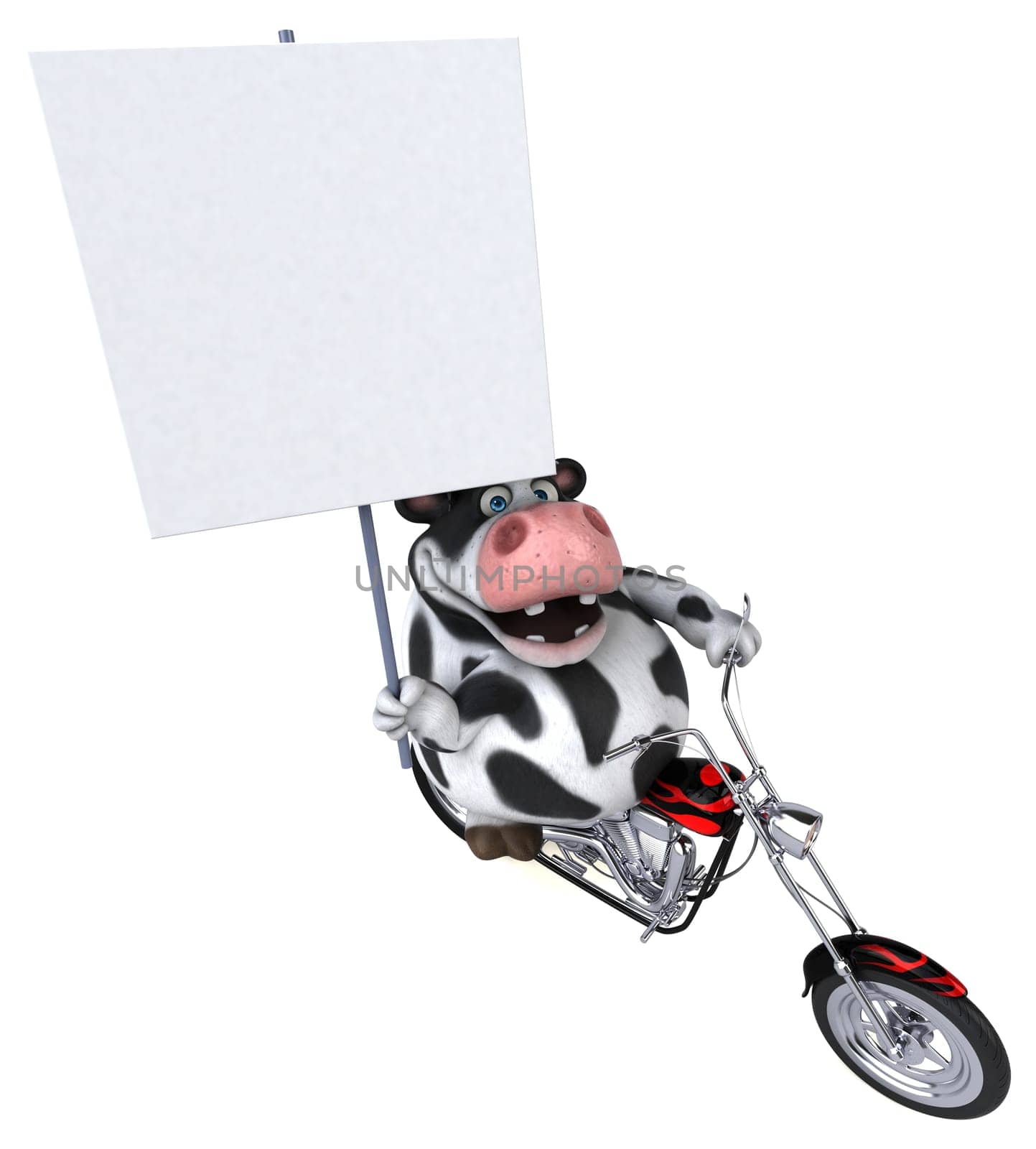 Fun cow - 3D Illustration