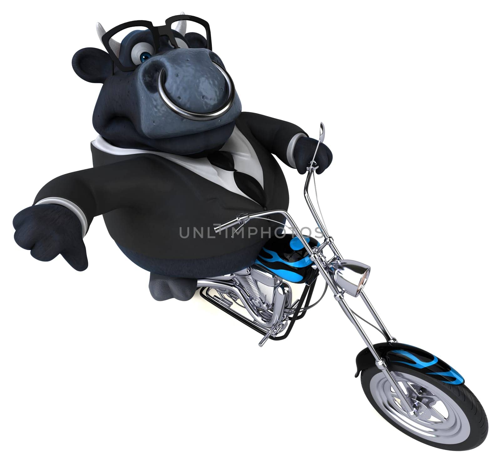 Fun cow - 3D Illustration