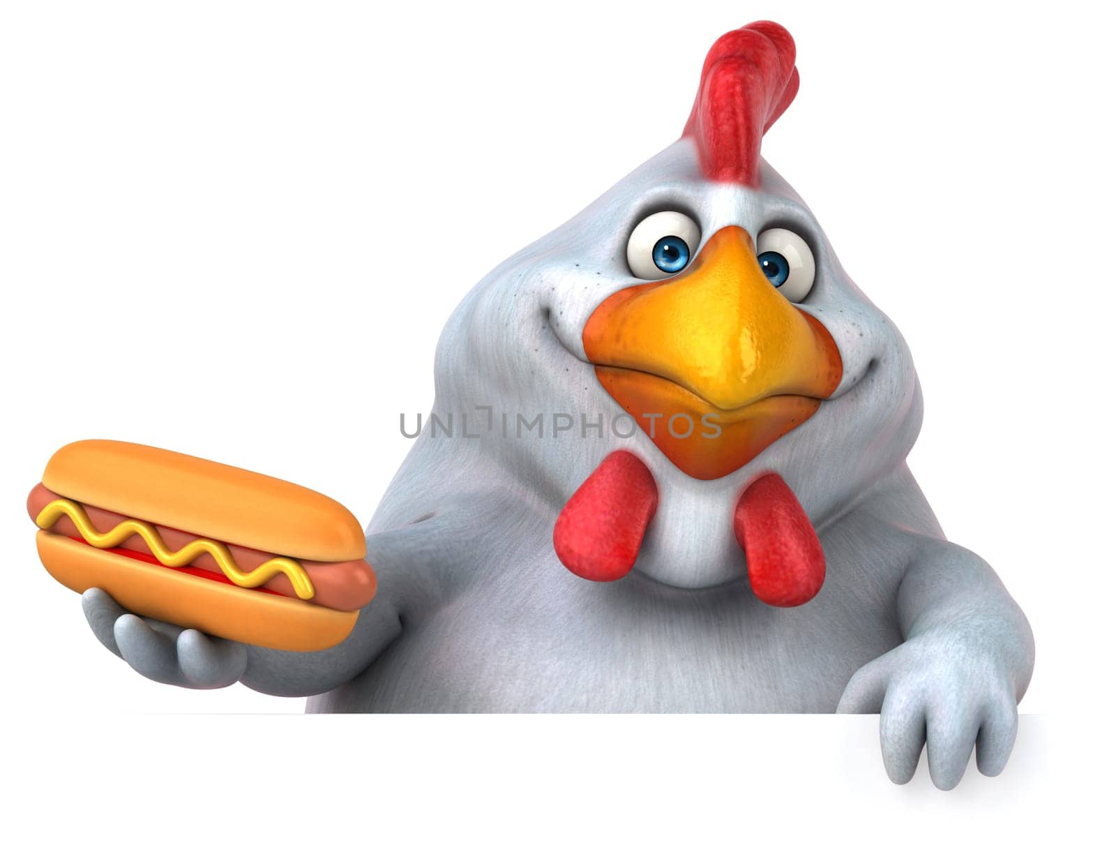 Fun chicken - 3D Illustration