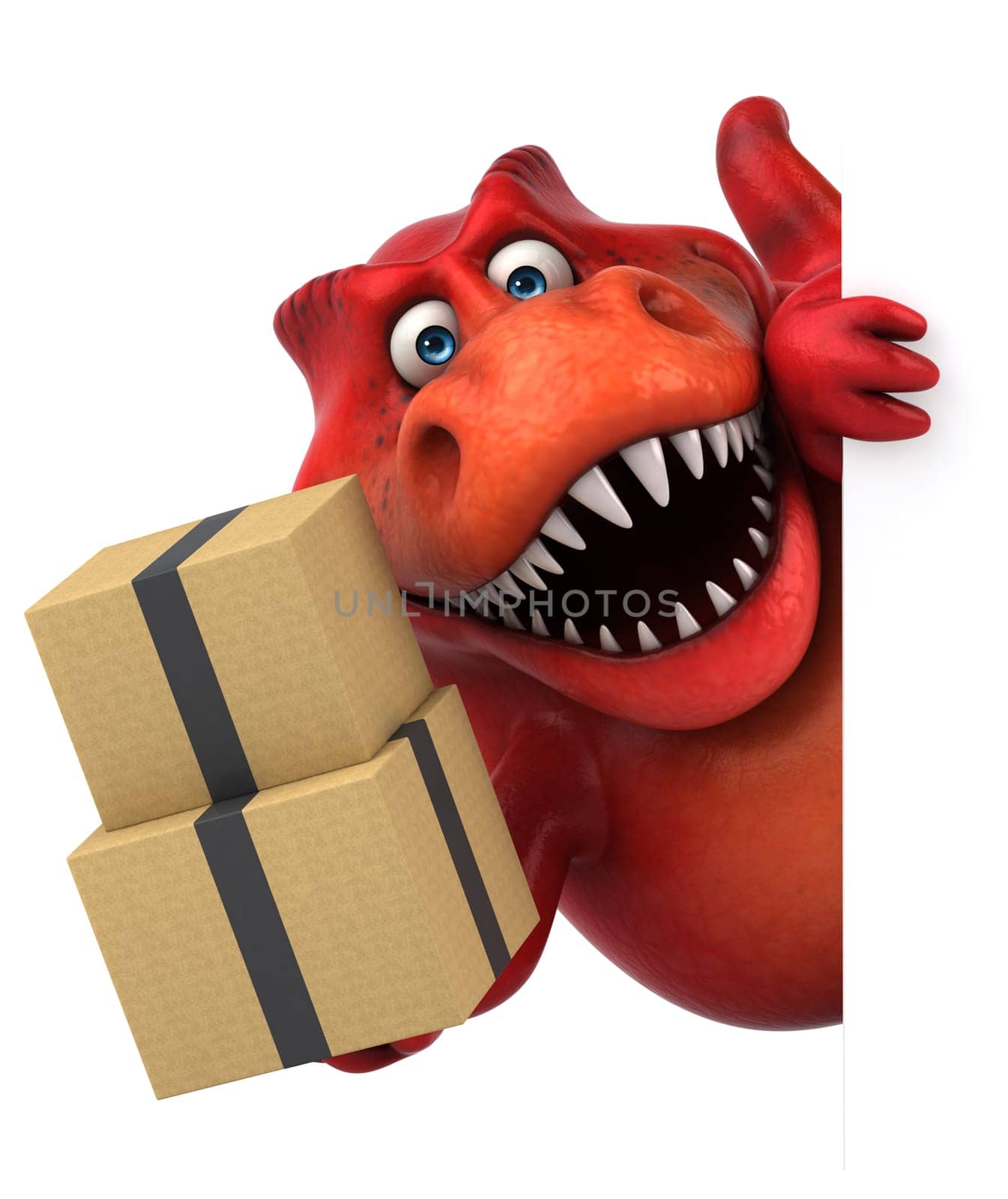 Fun dinosaur - 3D Illustration