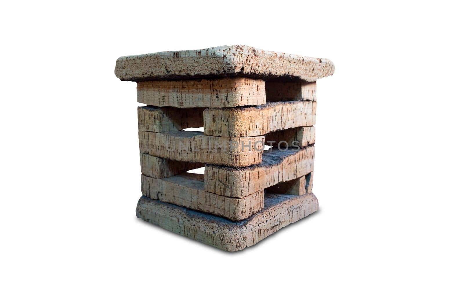 Senton or stump stool made of cork. Rustic home design from Extremadura, Spain