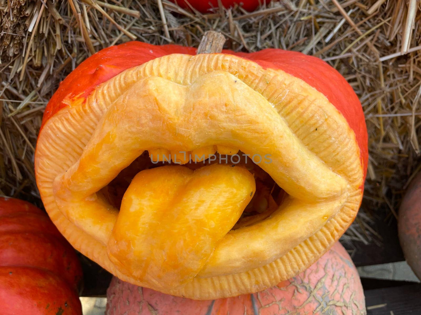 Pumpkin mouth sculpture