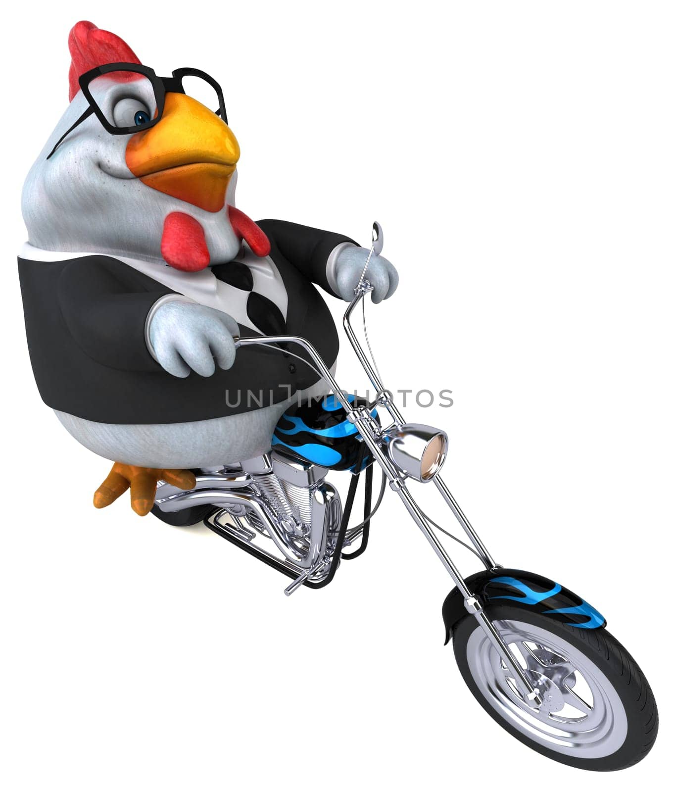 Fun chicken - 3D Illustration