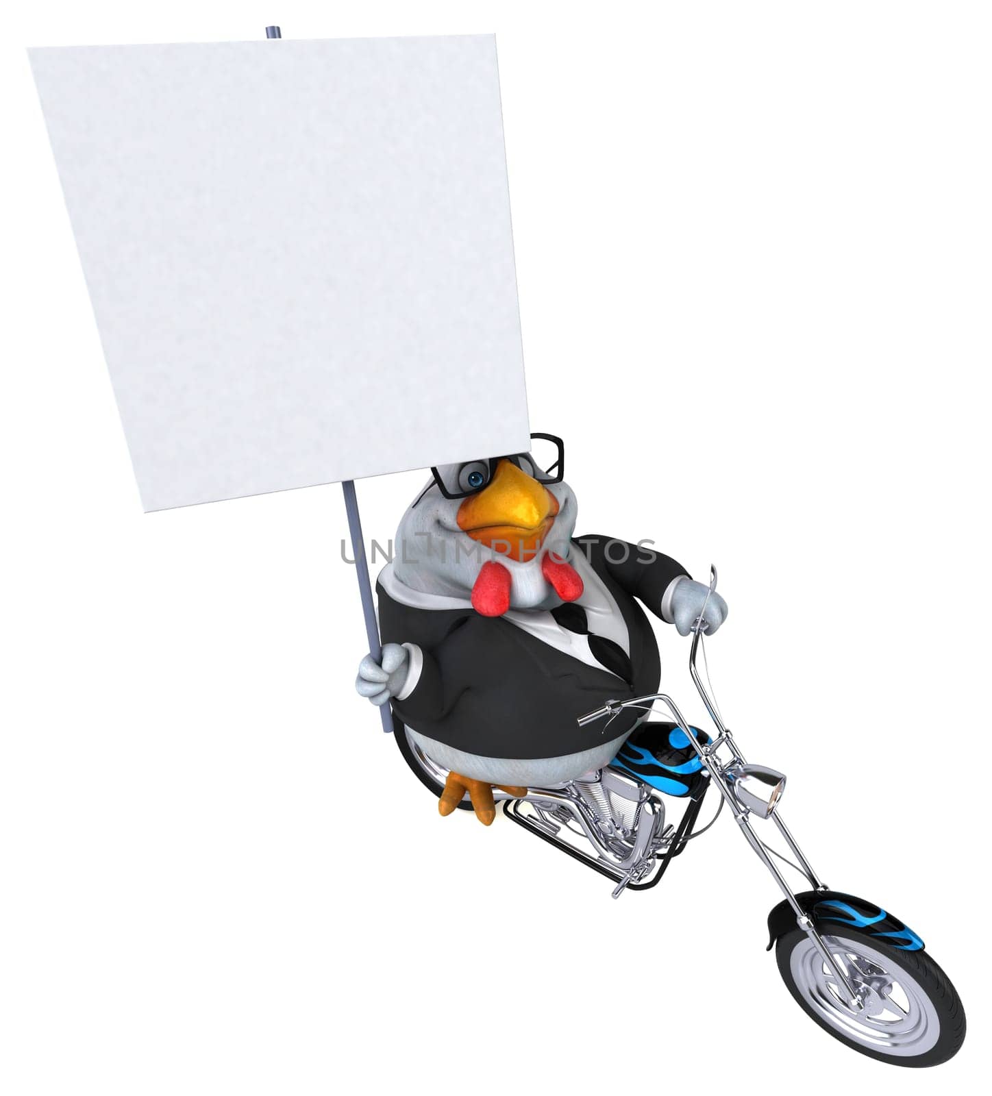 Fun chicken - 3D Illustration