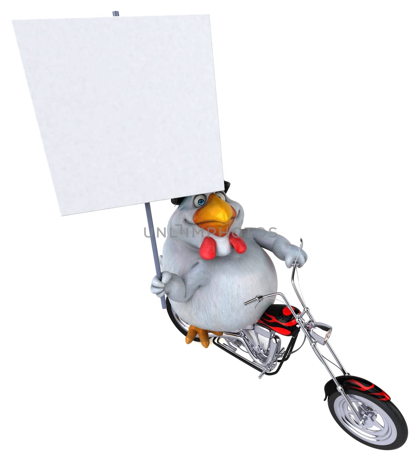 Fun chicken - 3D Illustration