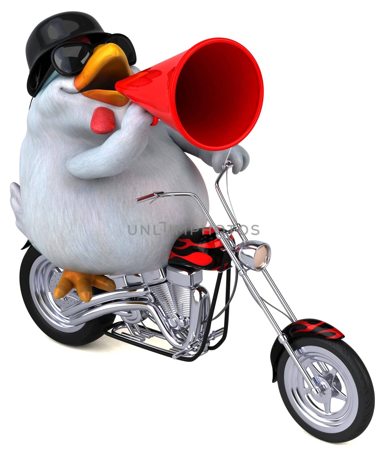 Fun chicken - 3D Illustration